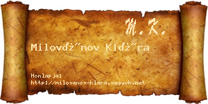 Milovánov Klára névjegykártya